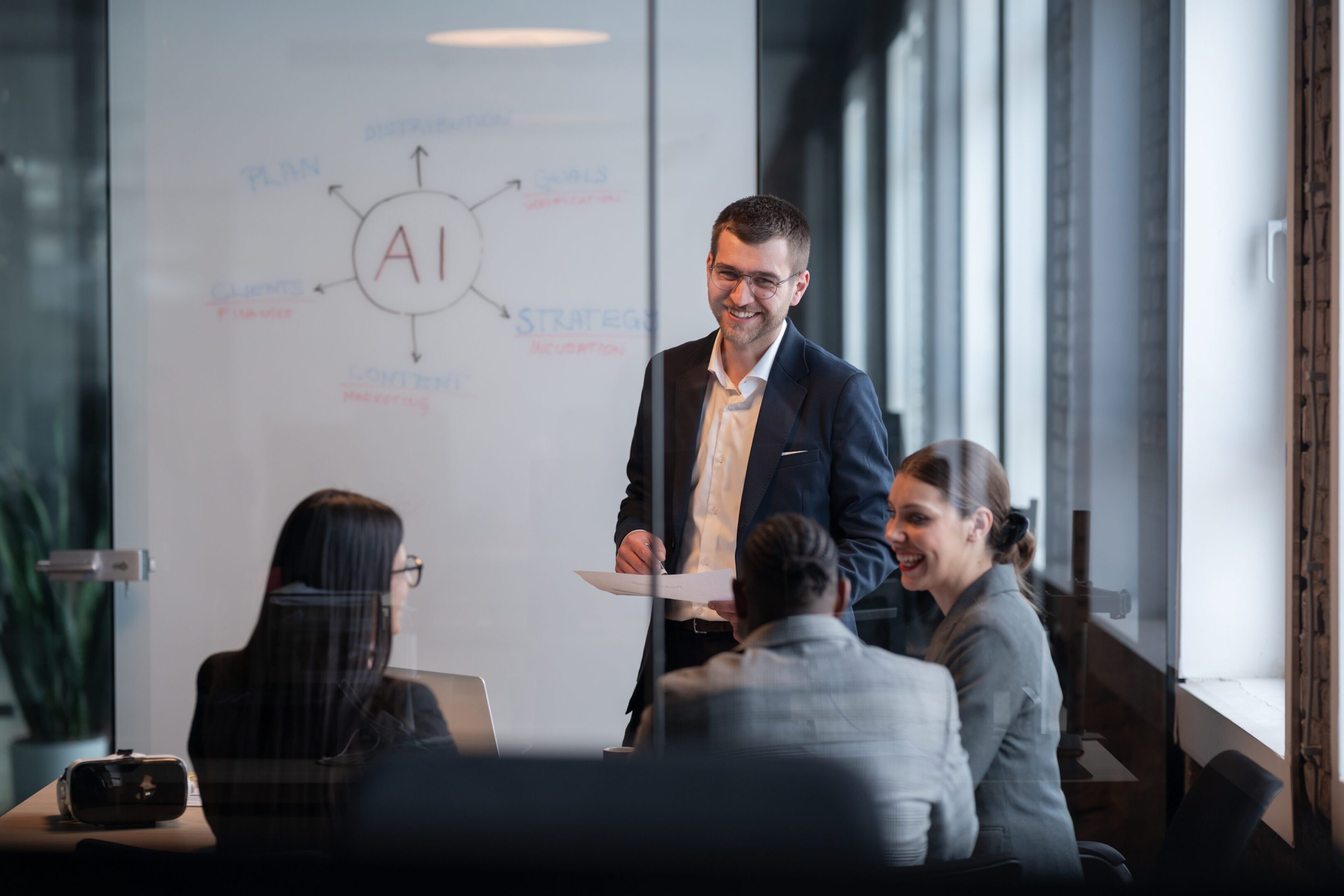 Team meeting in a modern conference room.